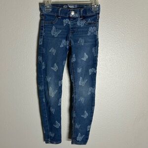 Wonder Nation Girls Blue Denim Jegging Jeans Butterfly Print size M(7-8)